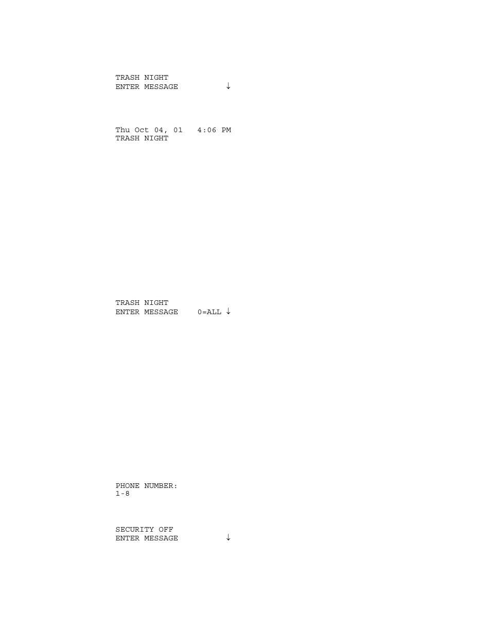 Show message, Log message, Clear message | Say message, Phone message | Home Automation OmniPro II User Manual | Page 50 / 100