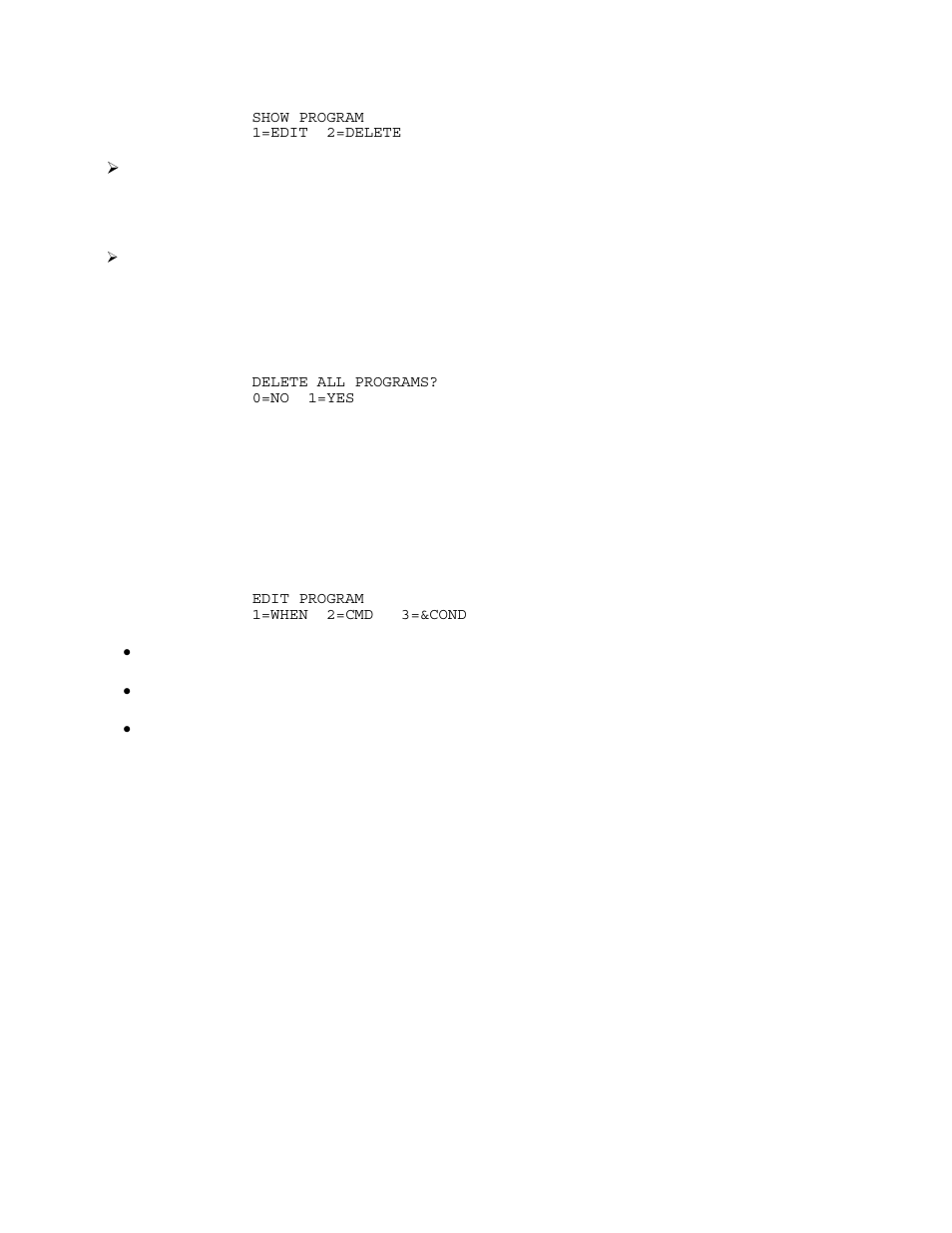 3 = delete all programs, Edit programs | Home Automation OmniPro II User Manual | Page 67 / 100