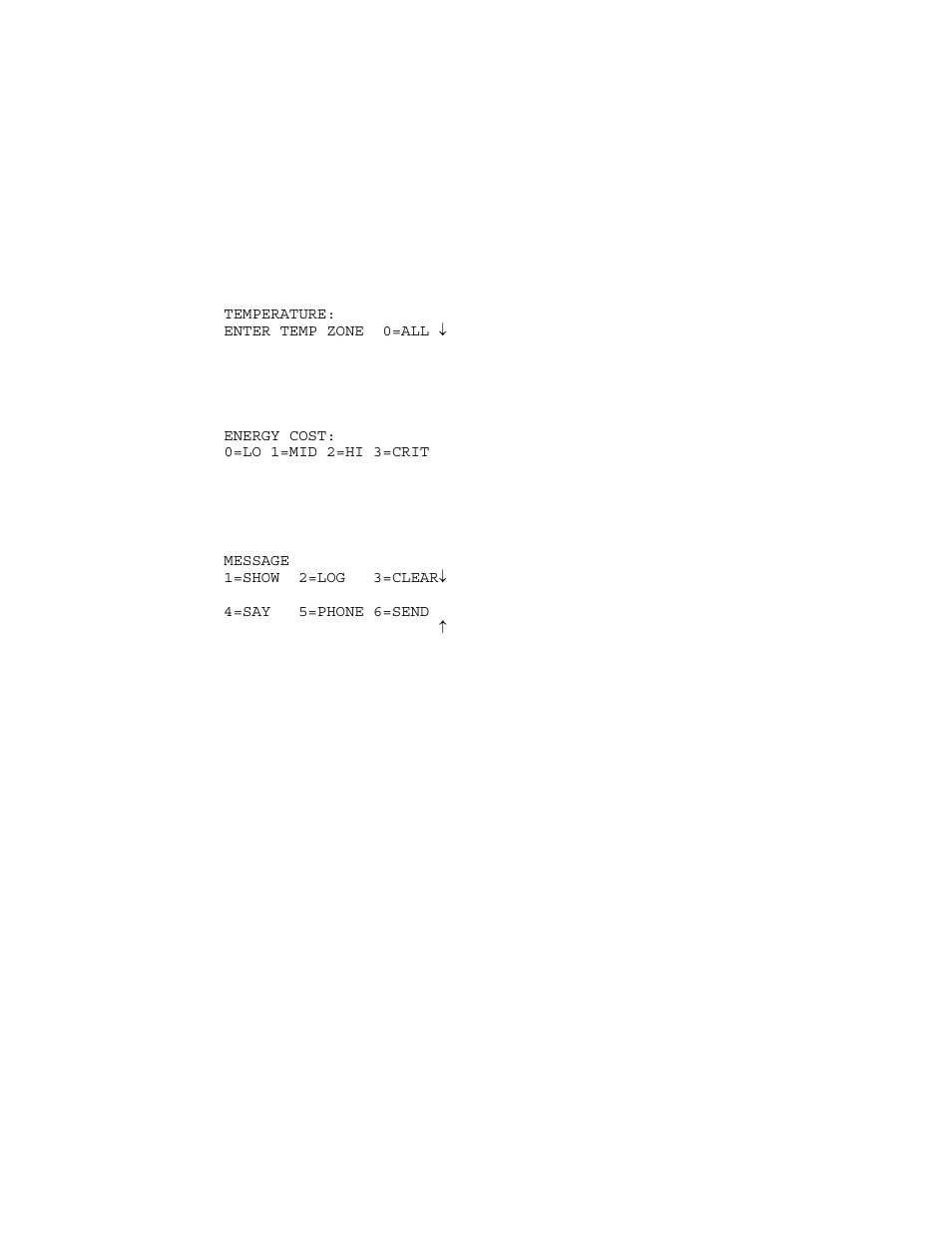 Program video commands, Program temperature commands, Program energy cost | Program message commands | Home Automation OmniPro II User Manual | Page 76 / 100
