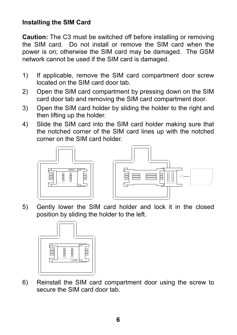 Installing the sim card | Home Automation 70A00-1 User Manual | Page 10 / 20