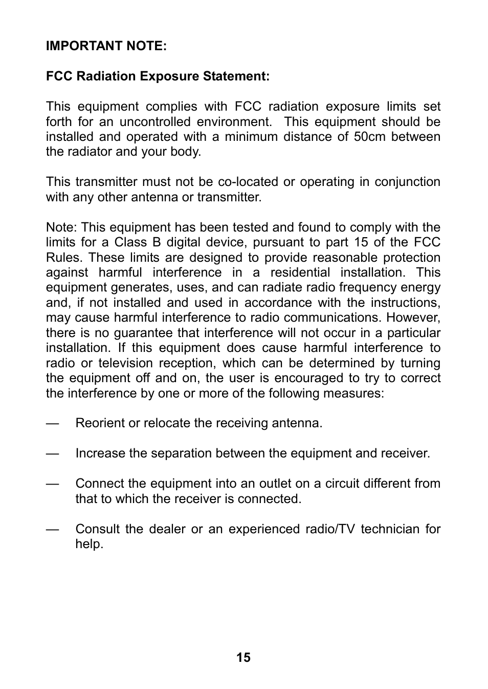 Fcc radiation exposure statement | Home Automation 70A00-1 User Manual | Page 19 / 20