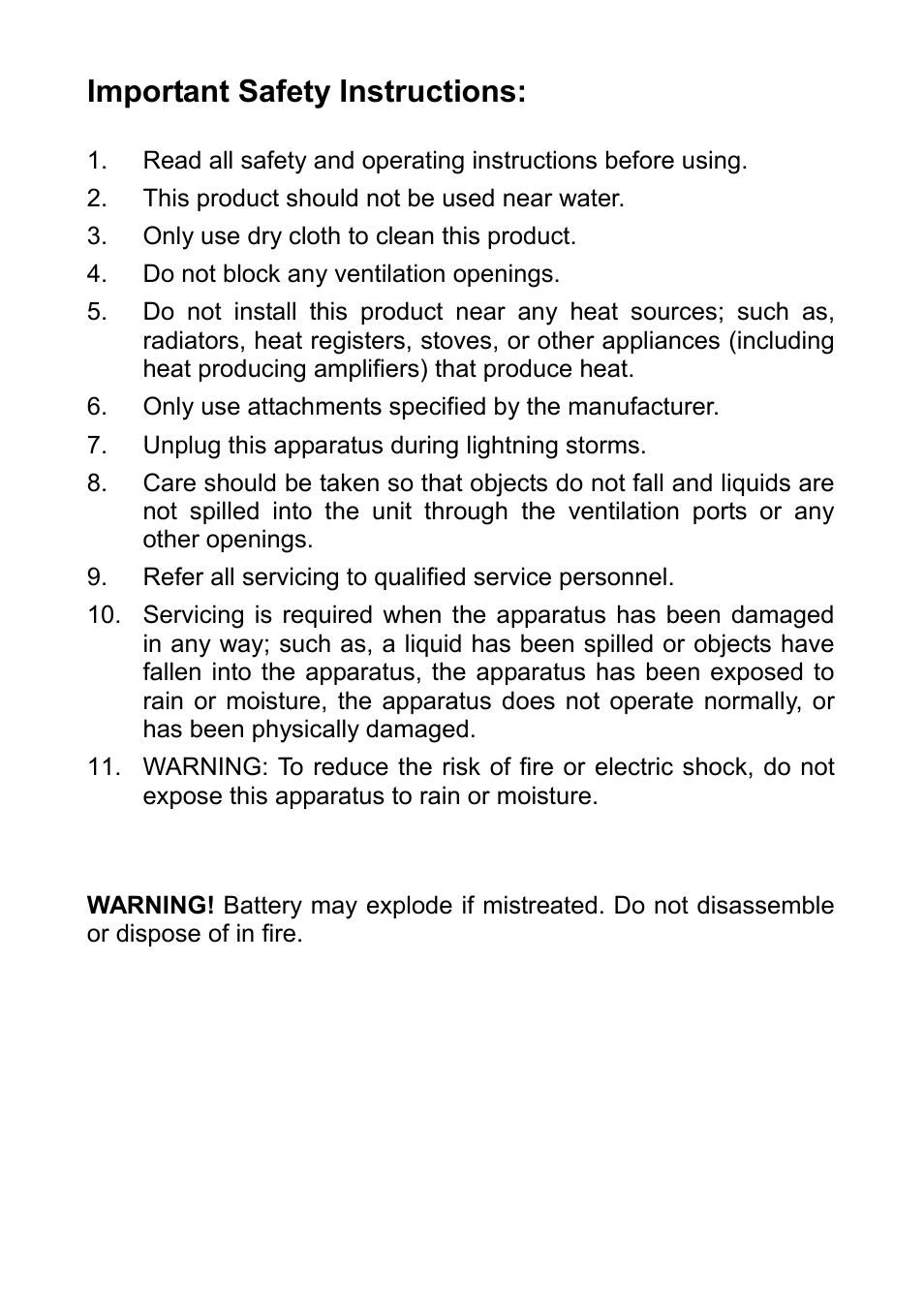 Important safety instructions | Home Automation 70A00-1 User Manual | Page 4 / 20
