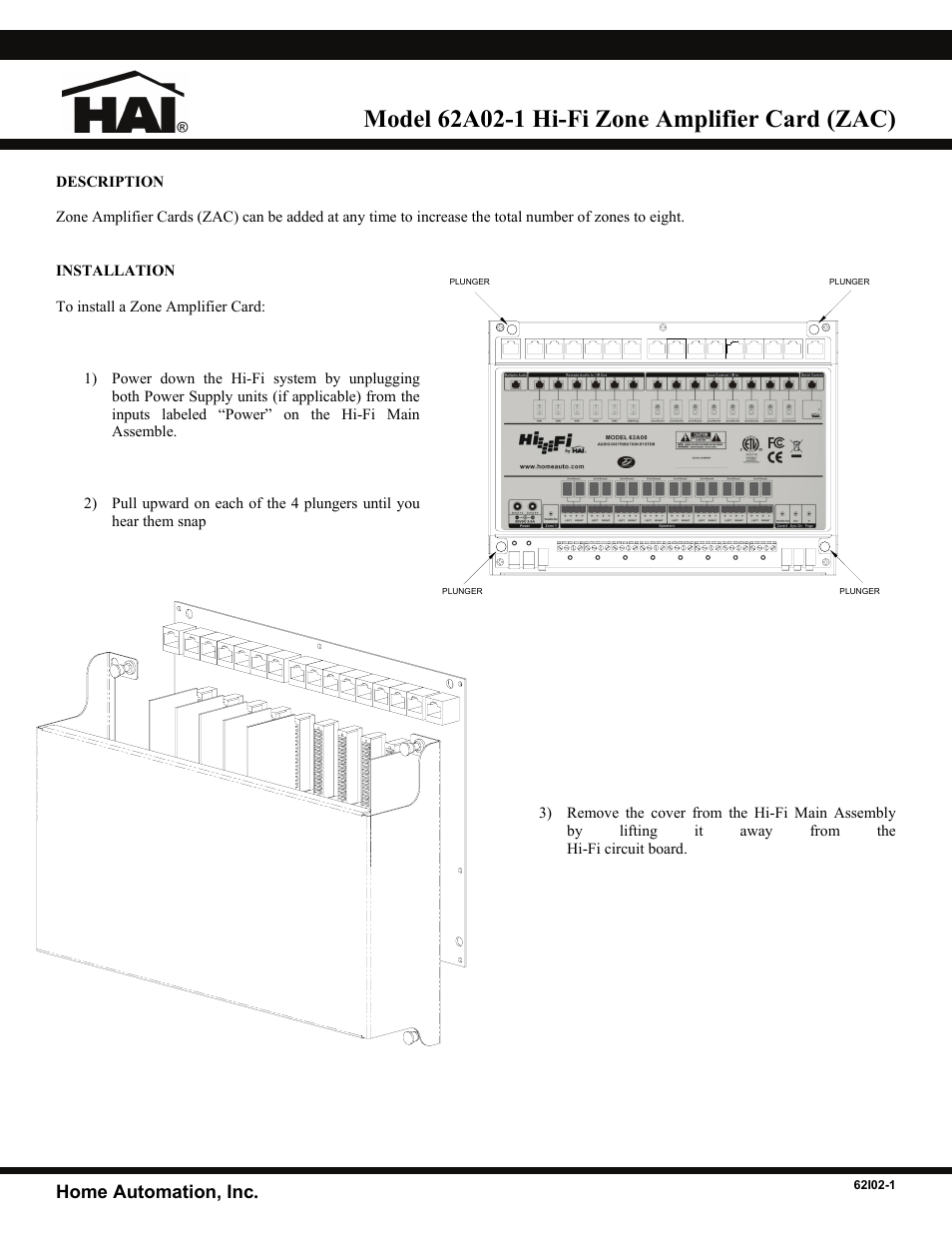 Home Automation 62A02-1 User Manual | 2 pages