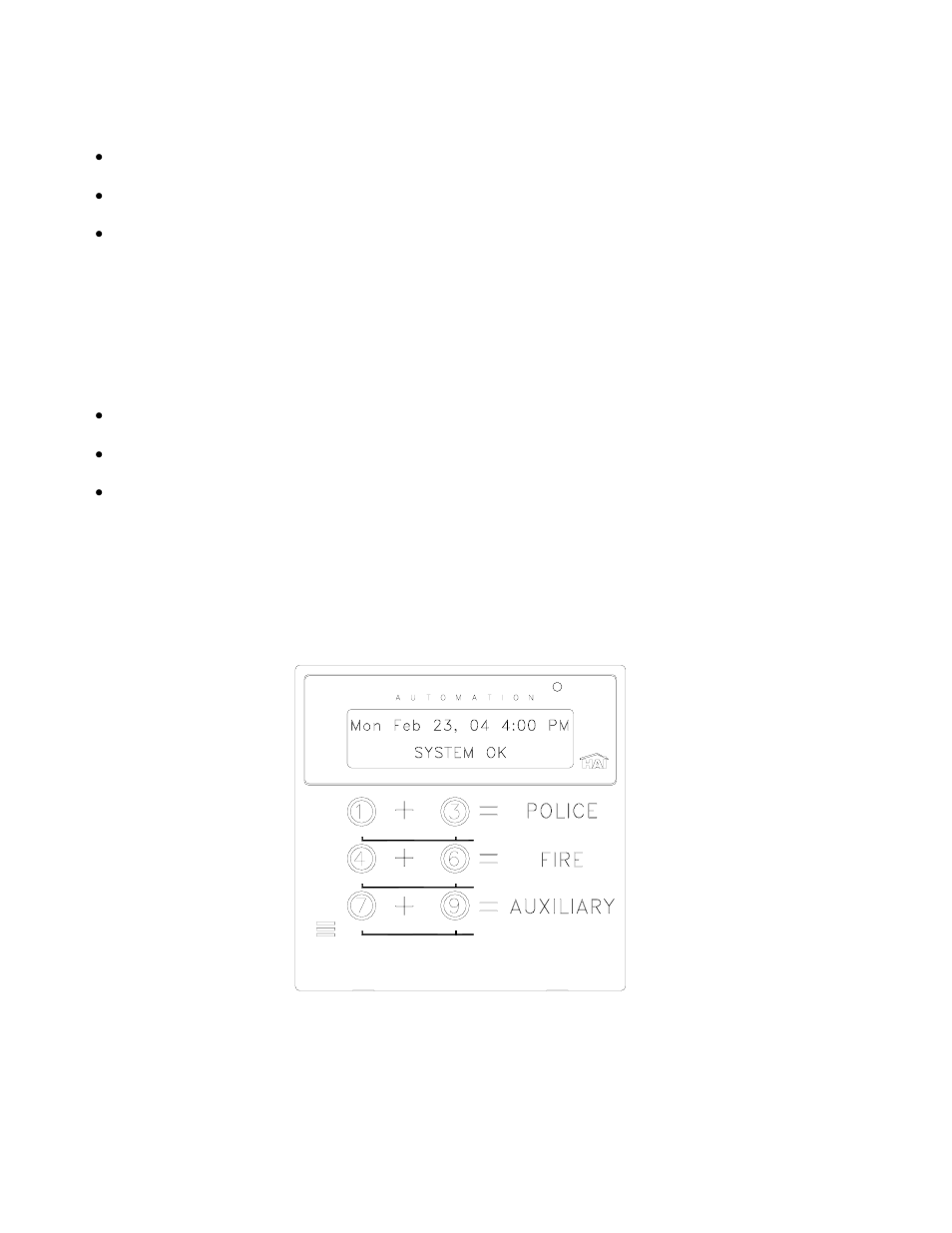 Fire alarm activated, Gas alarm activated, Emergency keys | Home Automation SECURITY SYSTEM User Manual | Page 14 / 82