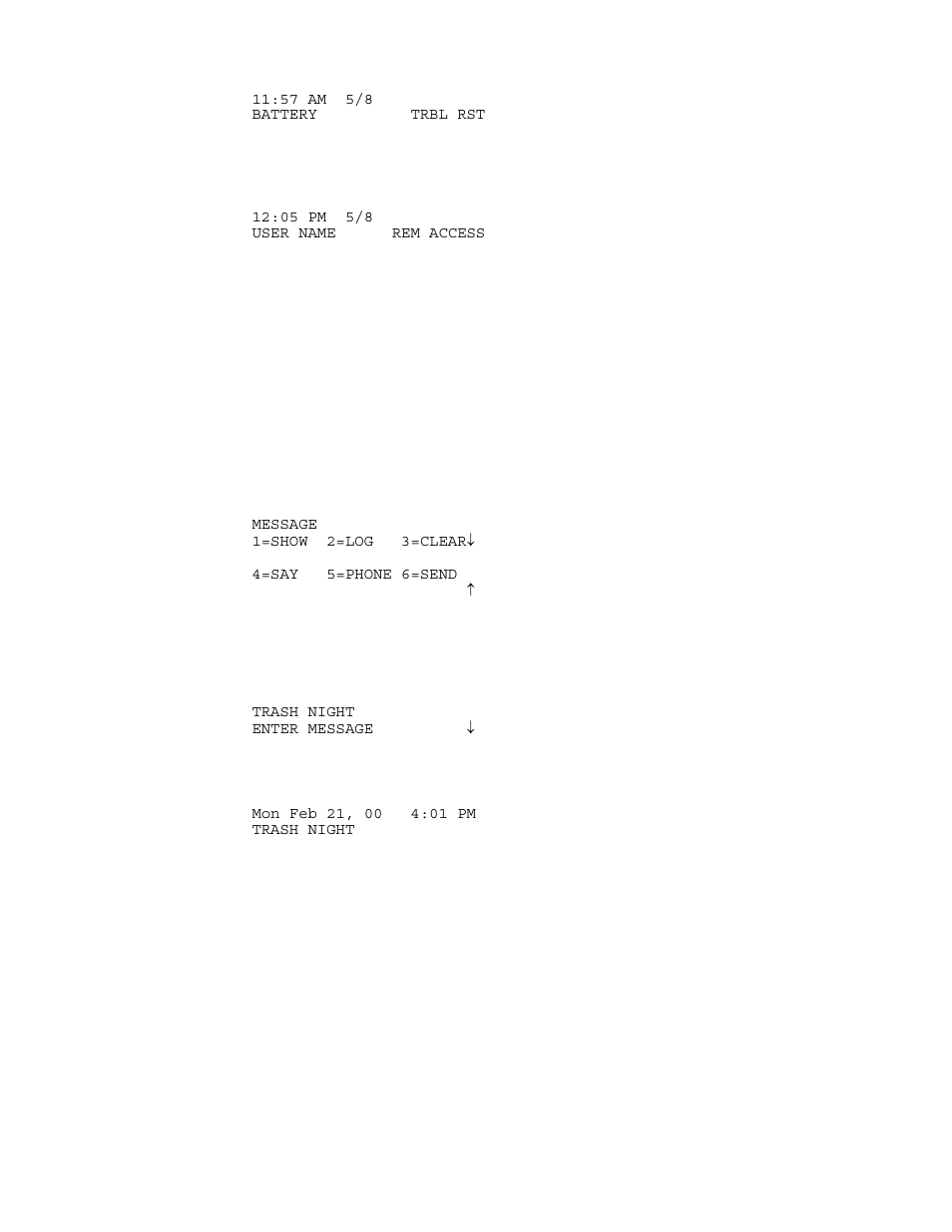 Messages, Show message, Log message | Home Automation SECURITY SYSTEM User Manual | Page 41 / 82