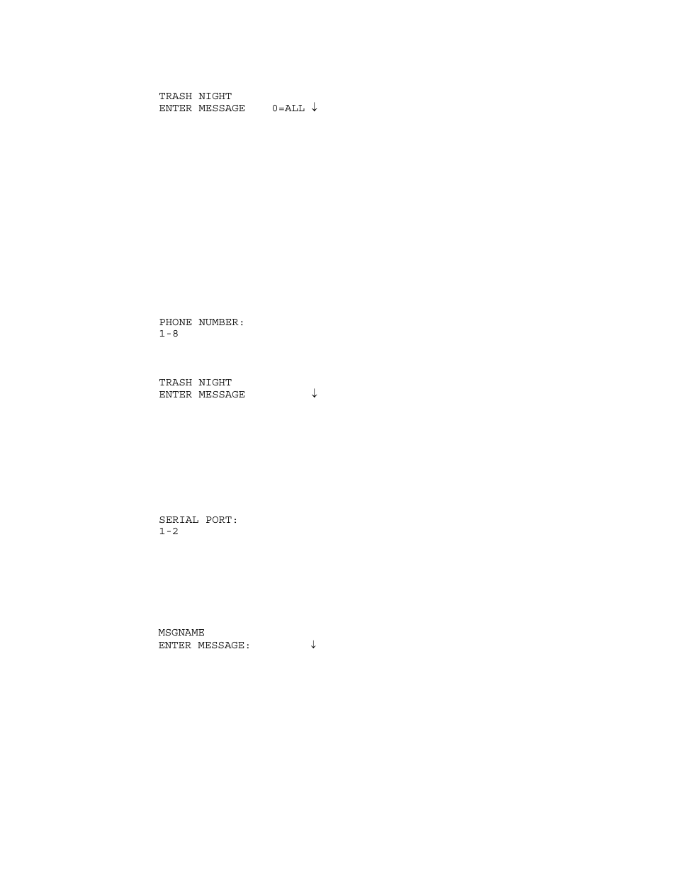 Clear message, Say message, Phone message | Send message (pro-link) | Home Automation SECURITY SYSTEM User Manual | Page 42 / 82