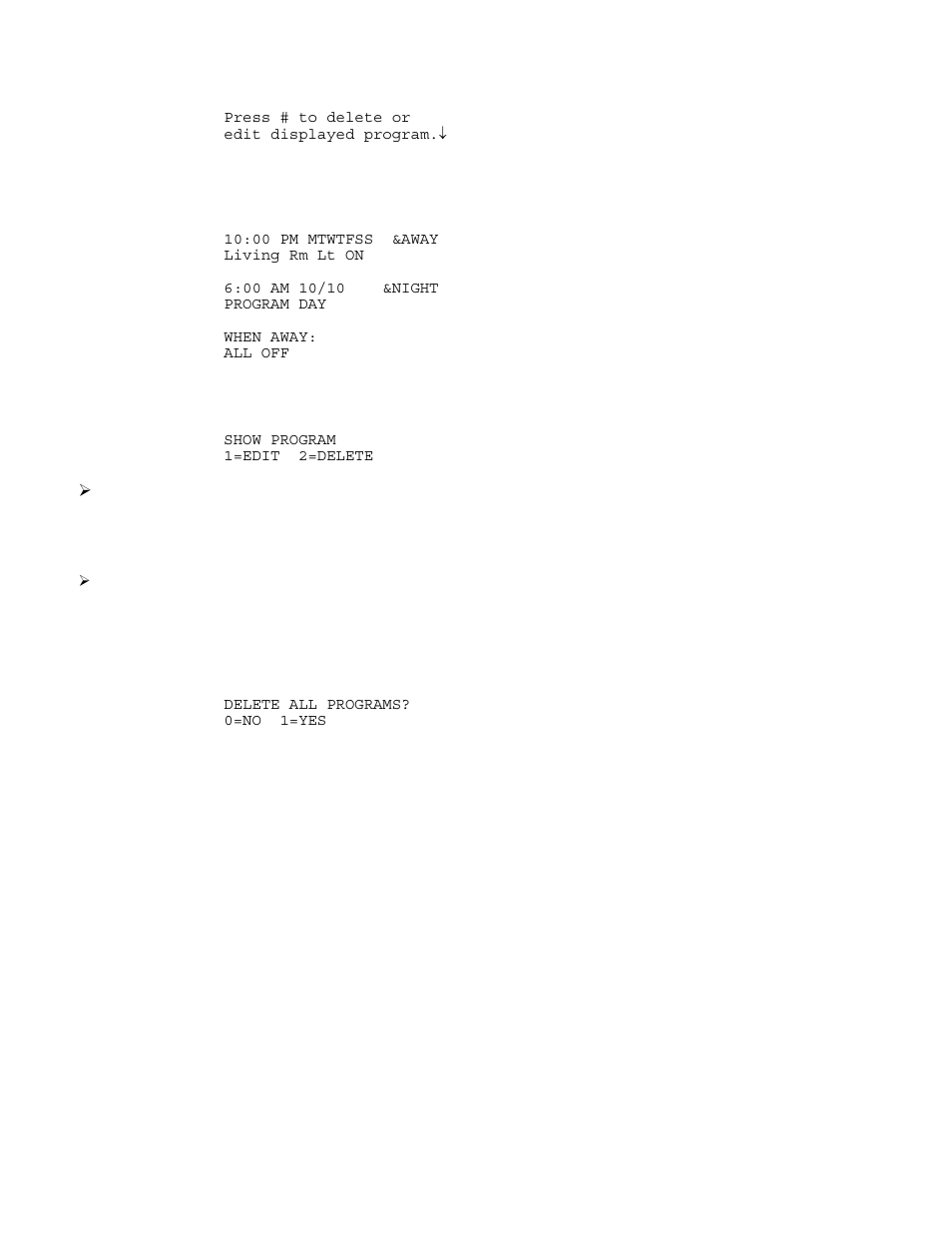 3 = delete all programs | Home Automation SECURITY SYSTEM User Manual | Page 52 / 82