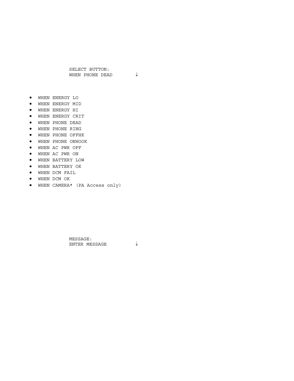 Miscellaneous event buttons, Message event buttons (pro-link) | Home Automation SECURITY SYSTEM User Manual | Page 58 / 82