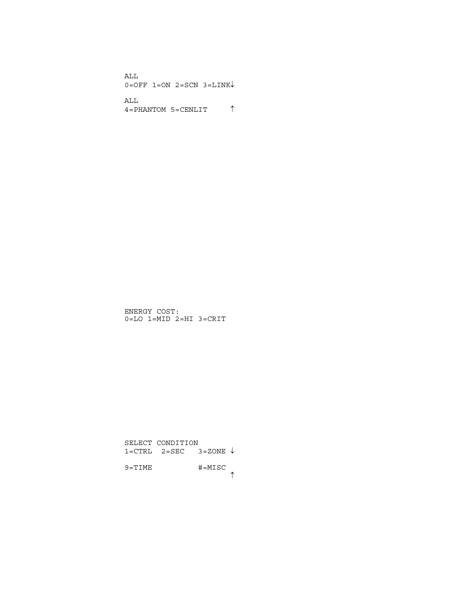 Program all on / all off commands, Program video commands, Program temperature commands | Program energy cost, Program message commands, Edit program condition, Program control conditions | Home Automation SECURITY SYSTEM User Manual | Page 61 / 82