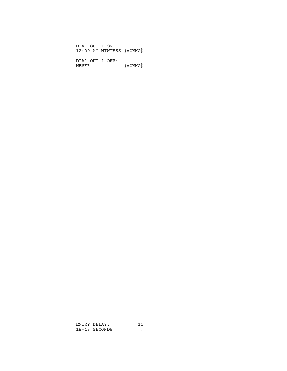 Dial out numbers 2-8, Dial order, Set up arming | Entry delay | Home Automation SECURITY SYSTEM User Manual | Page 65 / 82