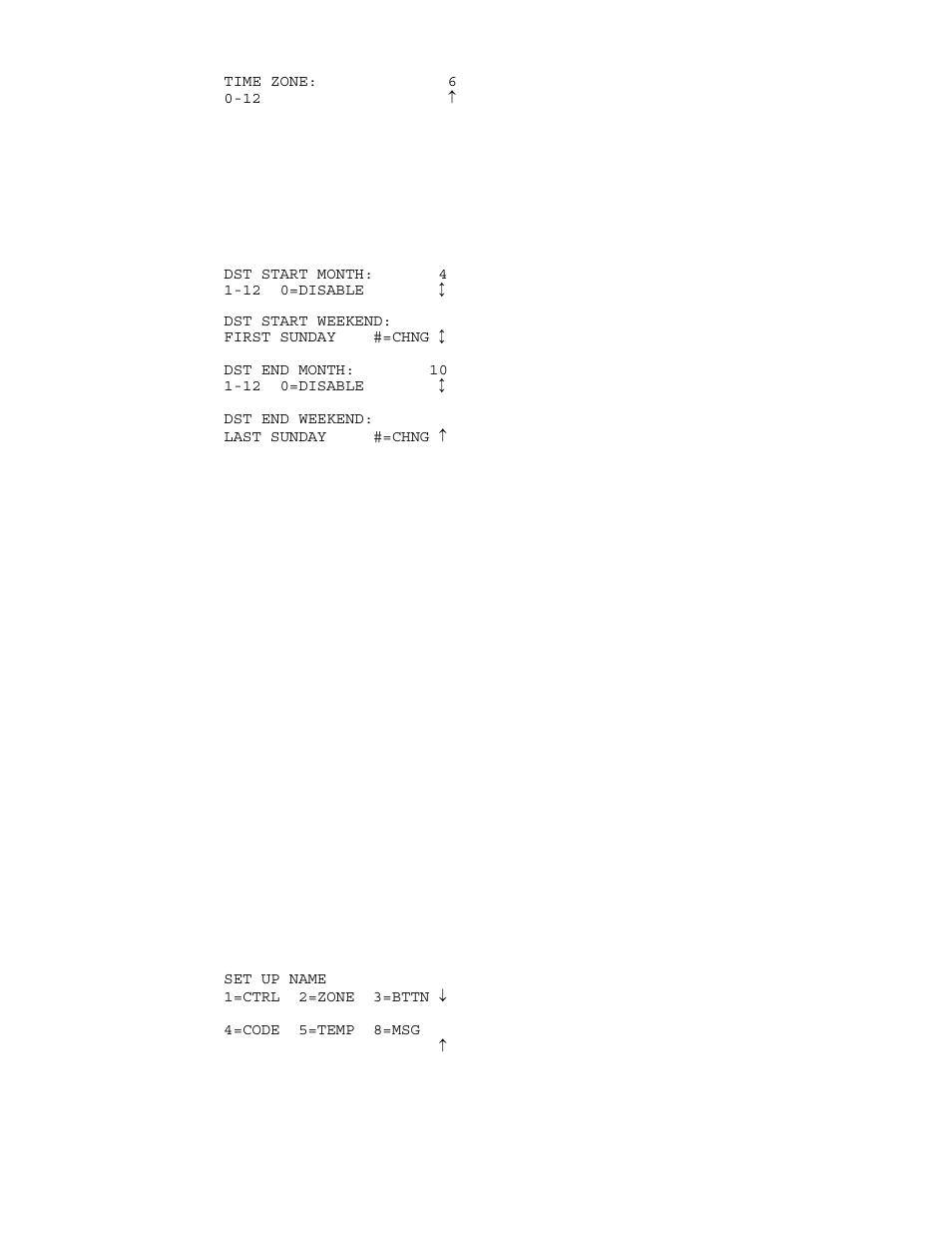 Daylight savings, Set up names | Home Automation SECURITY SYSTEM User Manual | Page 70 / 82