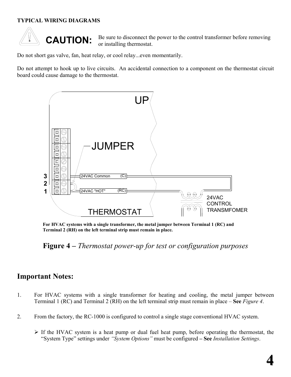 Jumper, Caution | Home Automation RC-1000 User Manual | Page 4 / 20