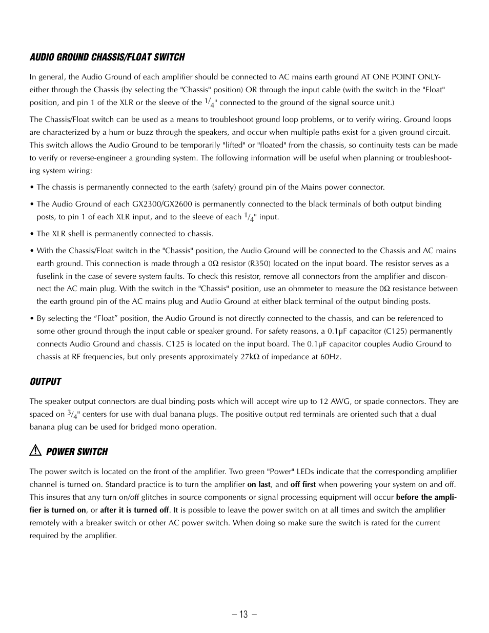 Hafler GX2600CE User Manual | Page 15 / 44