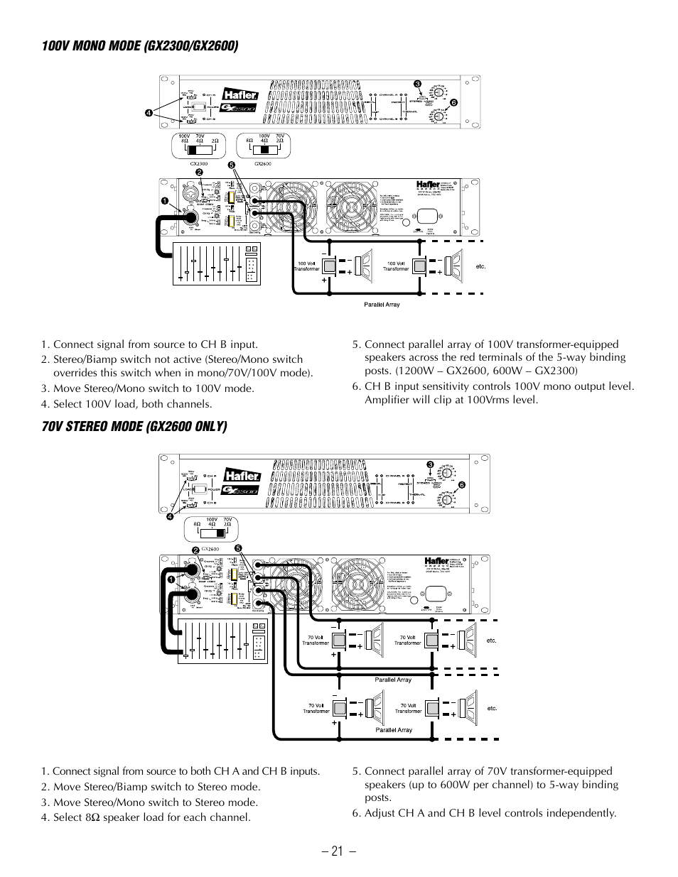 Hafler GX2600CE User Manual | Page 23 / 44