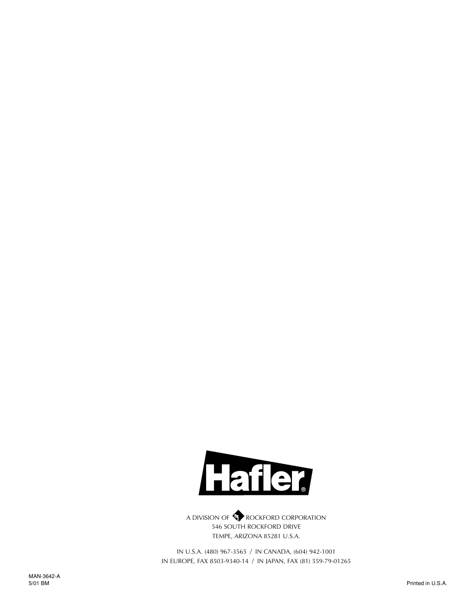 Hafler SR2800CE User Manual | Page 24 / 24