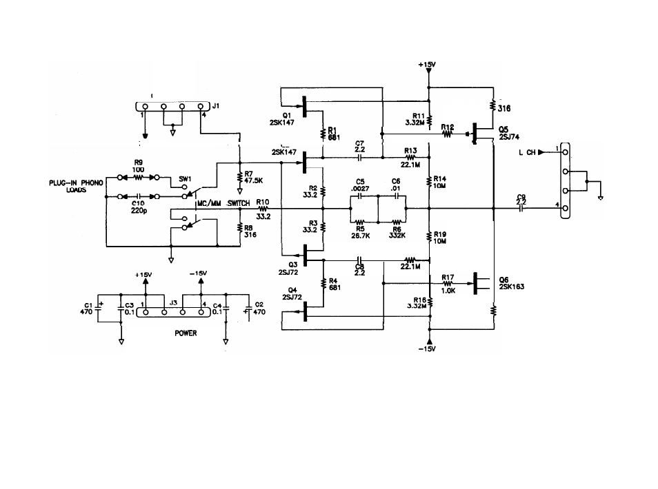 Phono board circuit schematic diagram | Hafler 0915P User Manual | Page 26 / 27