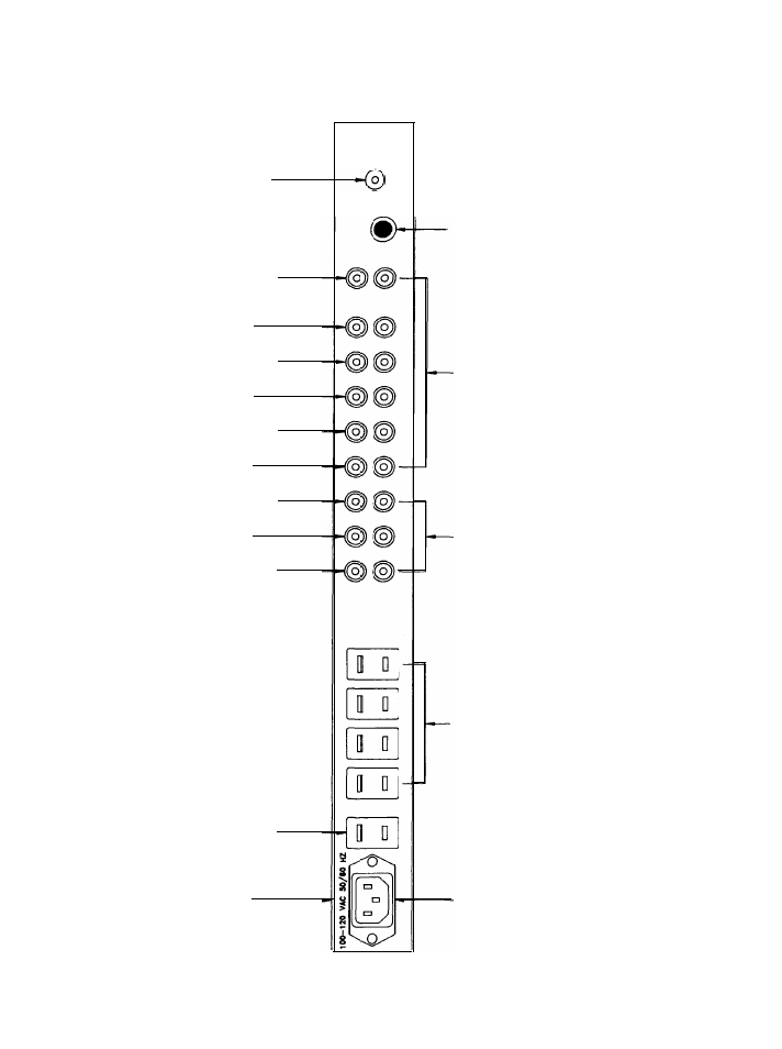 915 preamplifier rear panel view | Hafler 0915P User Manual | Page 9 / 27