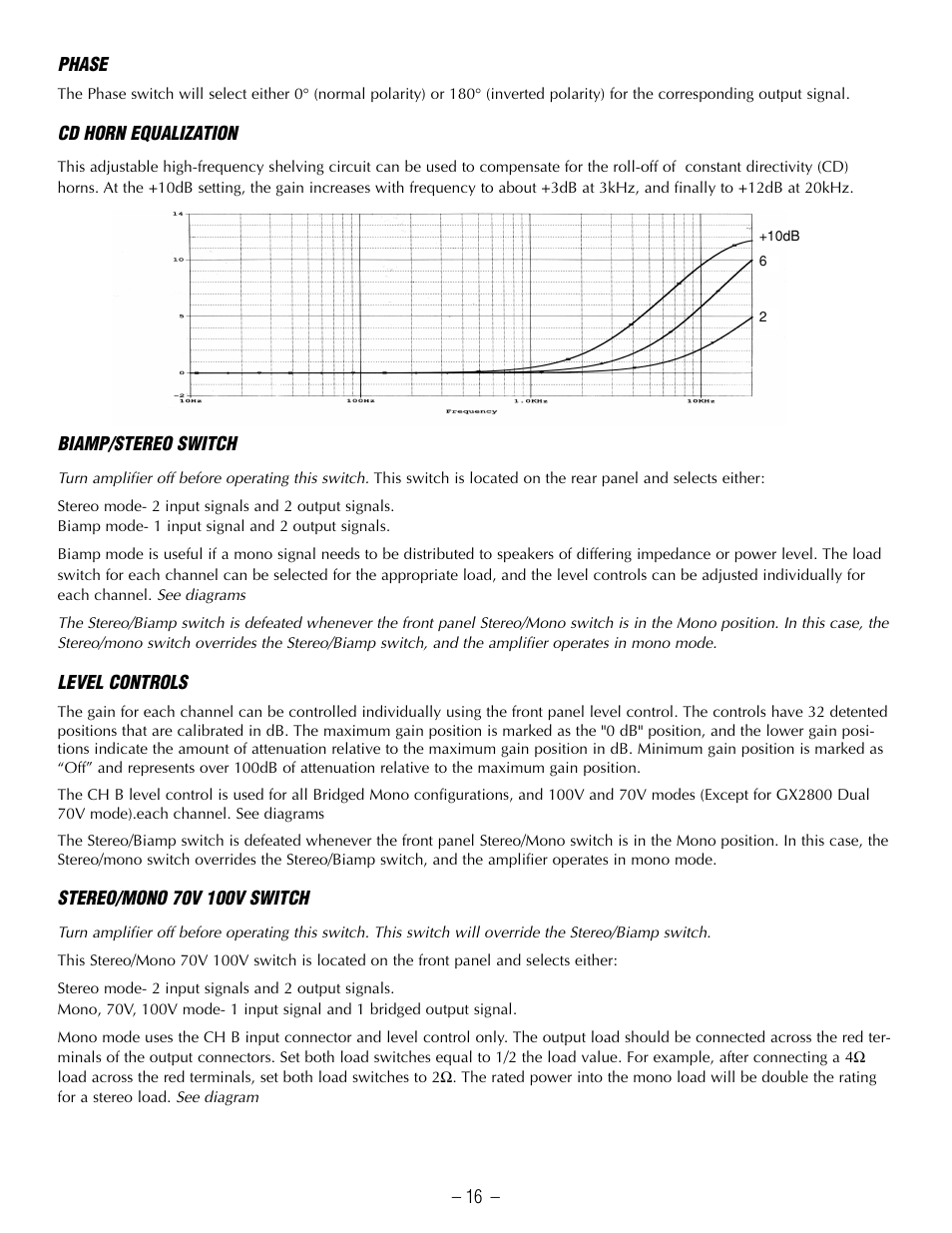 Hafler GX2800CE User Manual | Page 18 / 24