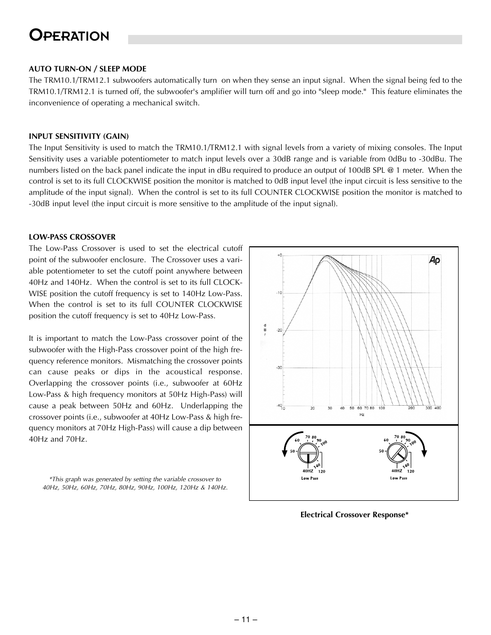 Peration | Hafler TRM10.1 User Manual | Page 20 / 32