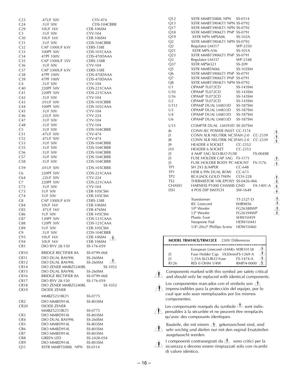 Hafler TRM10.1 User Manual | Page 25 / 32