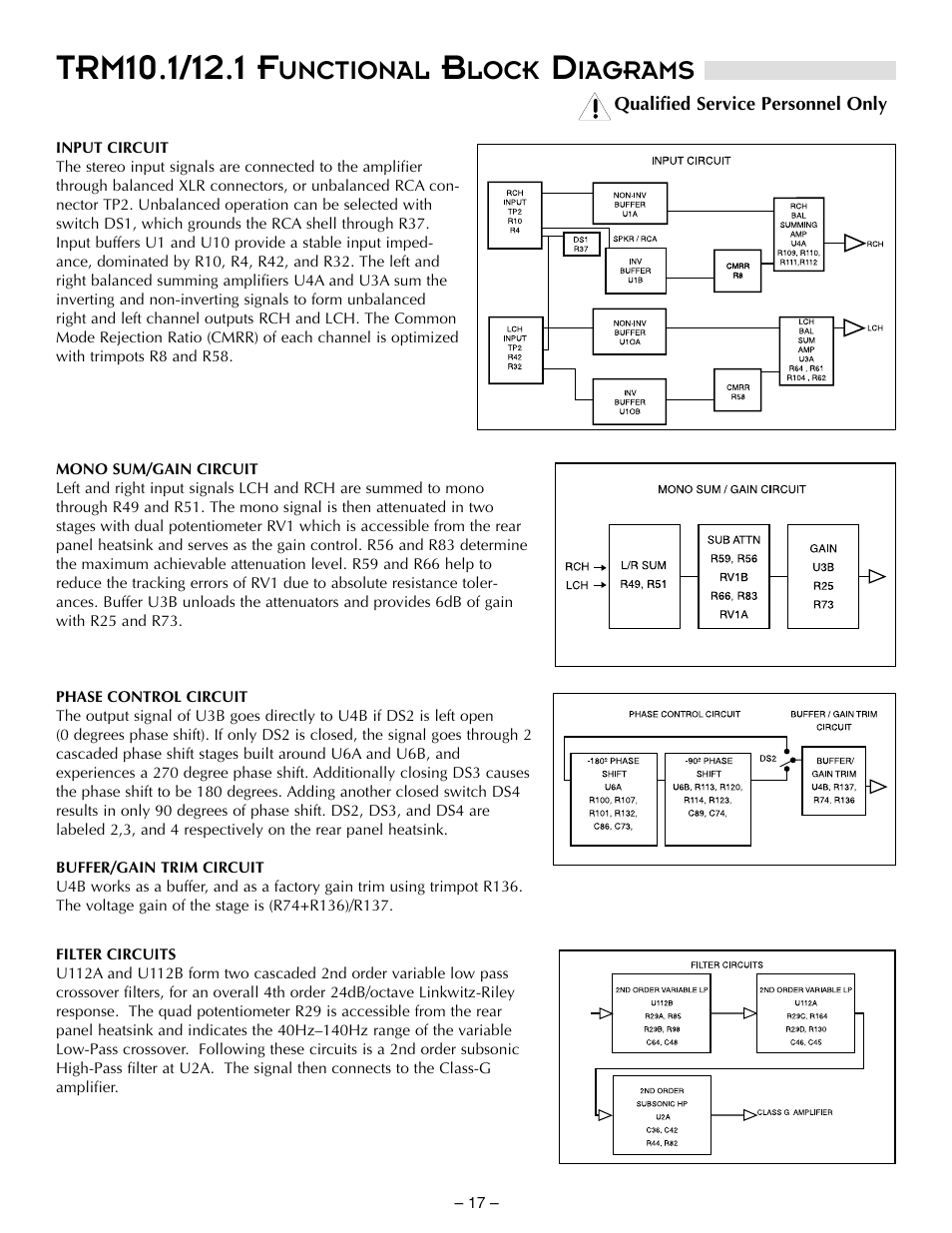 Unctional, Lock, Iagrams | Hafler TRM10.1 User Manual | Page 26 / 32
