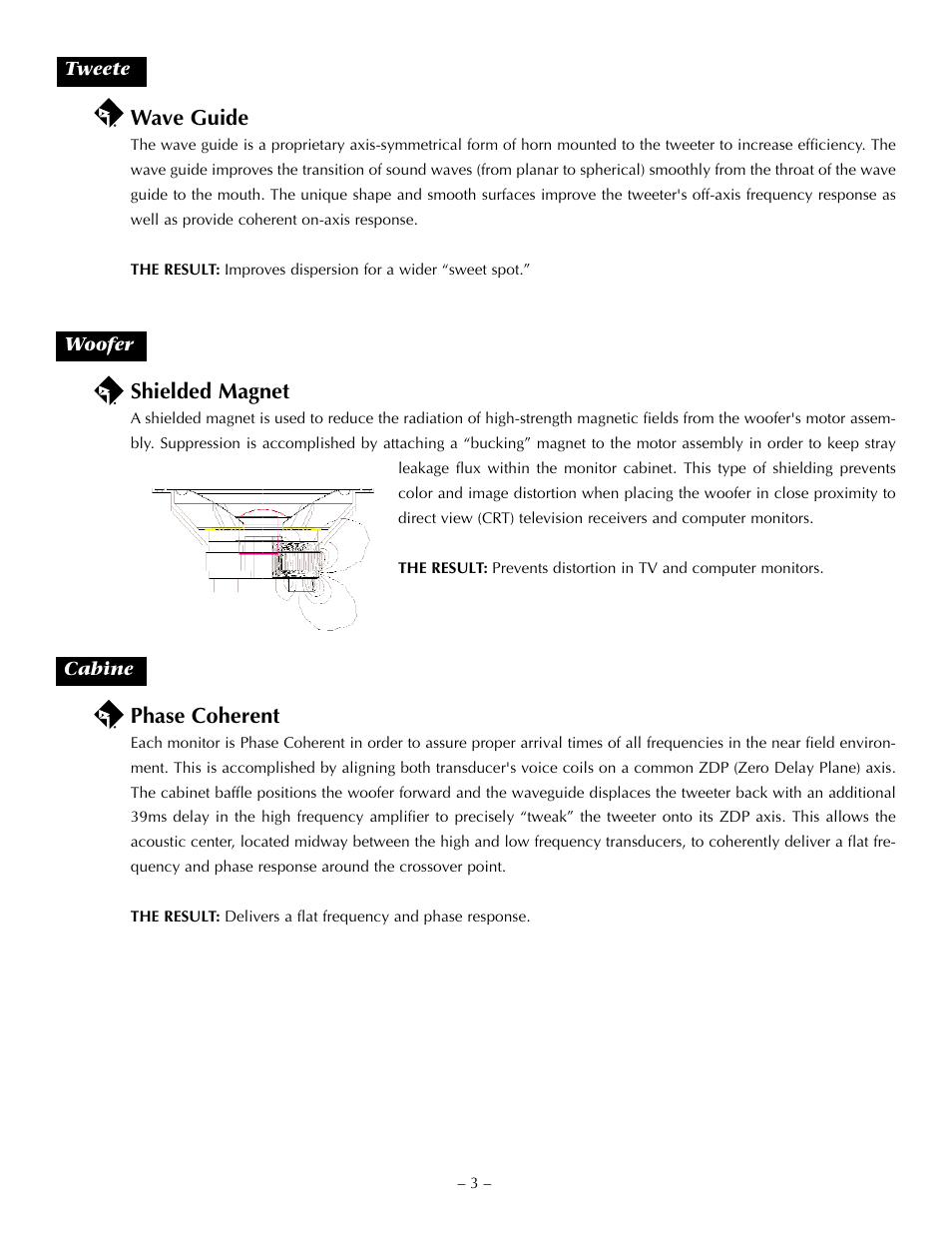 Wave guide, Shielded magnet, Phase coherent | Hafler TRM6.1CE User Manual | Page 12 / 36