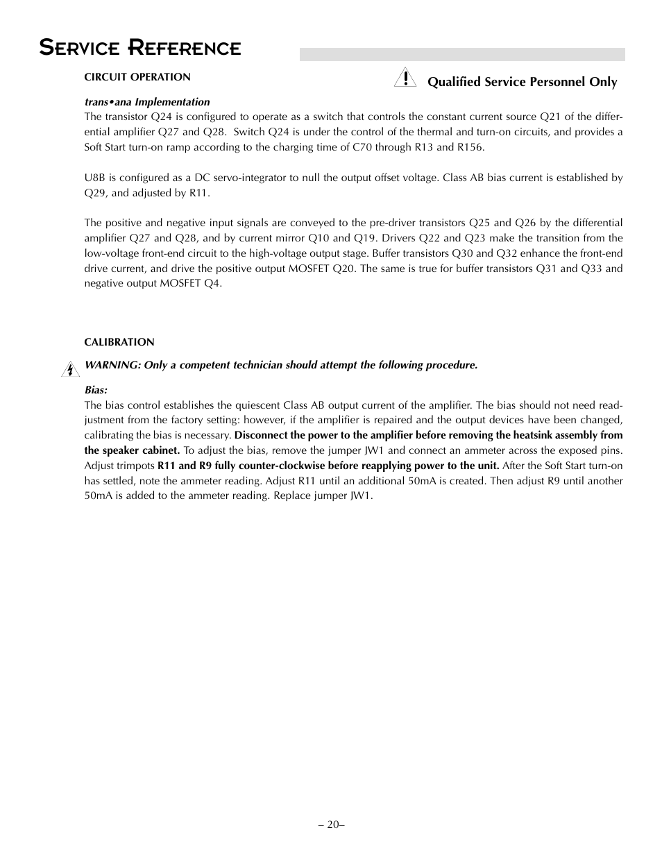 Ervice, Eference | Hafler TRM6.1CE User Manual | Page 29 / 36