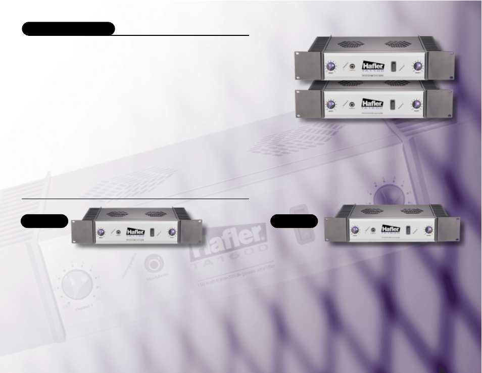 Ta 1100, Specifications, Ta 1600 | Hafler TA1600 User Manual | Page 2 / 2