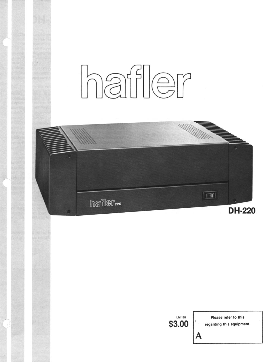 Hafler DH-200 User Manual | 21 pages