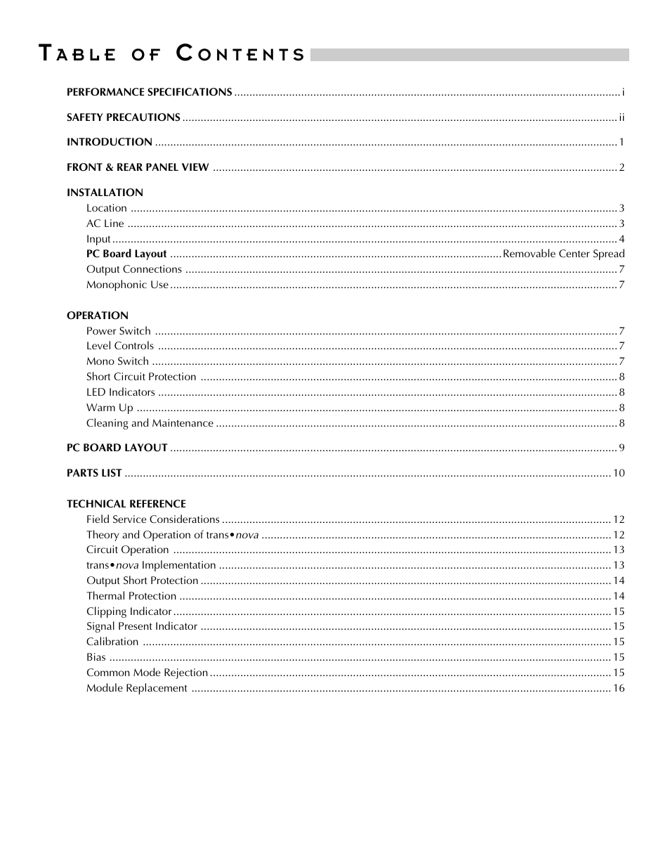 A b l e | Hafler P1500 User Manual | Page 9 / 28