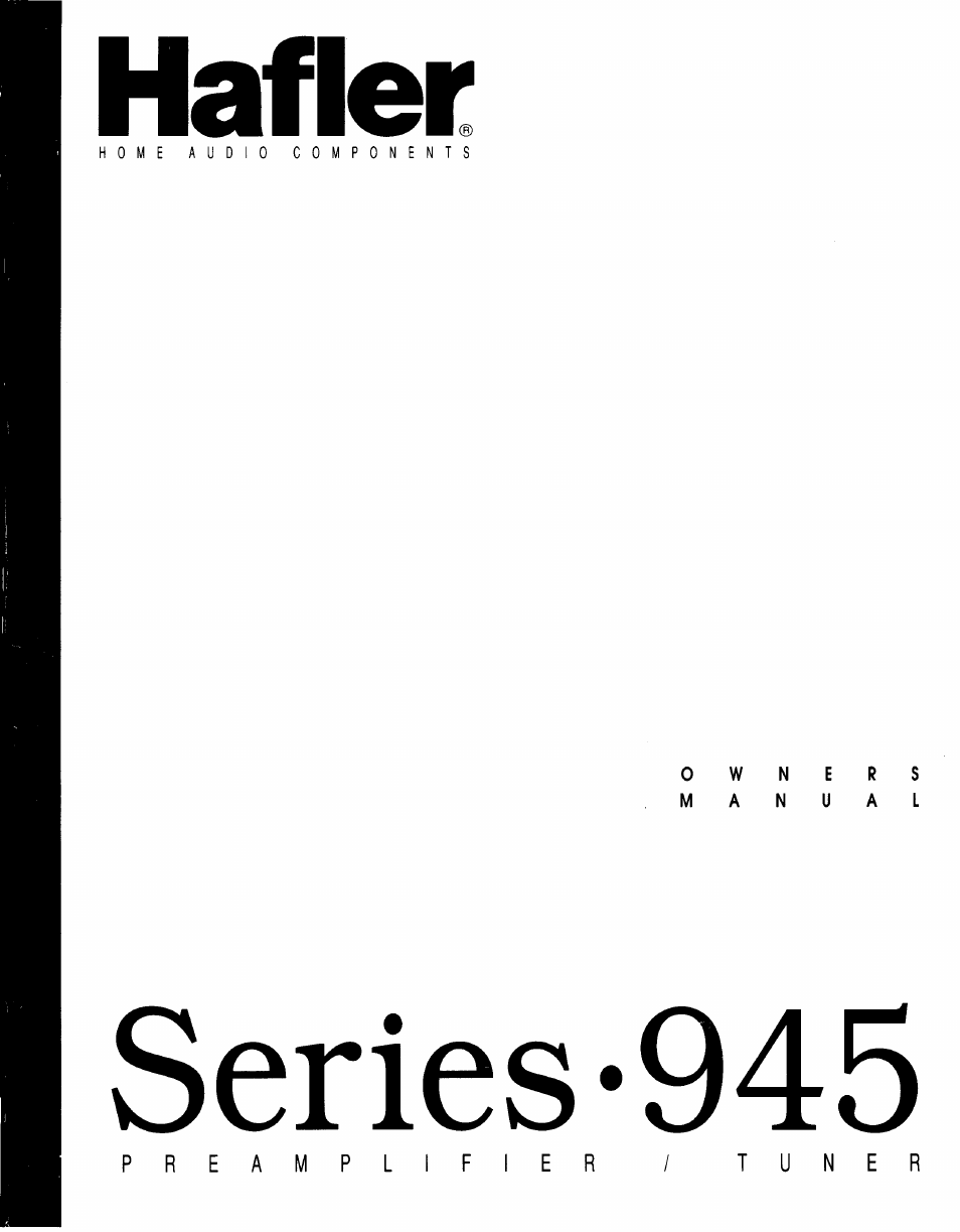 Hafler 945 User Manual | 20 pages