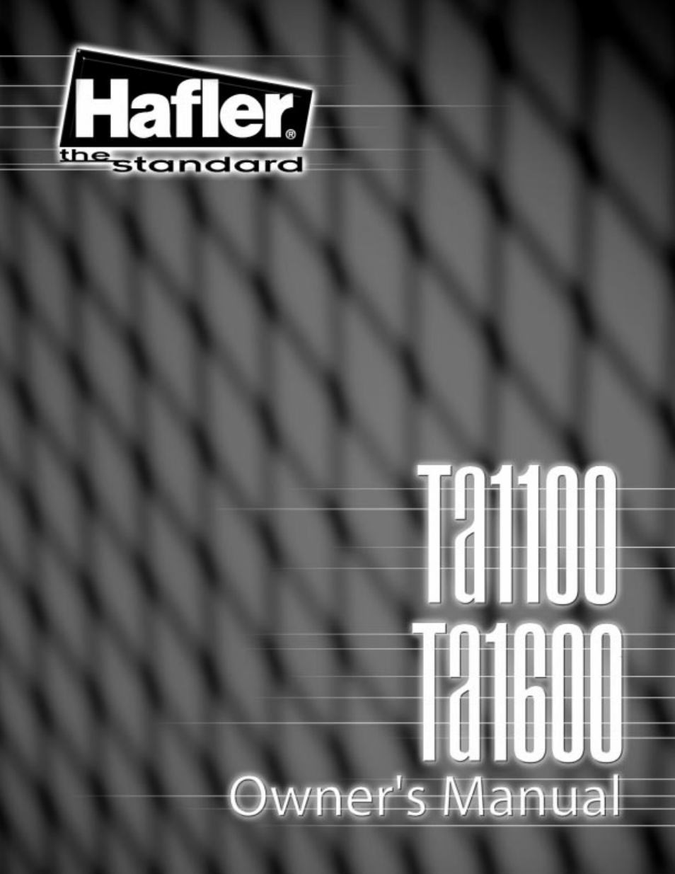 Hafler 1600 User Manual | 12 pages