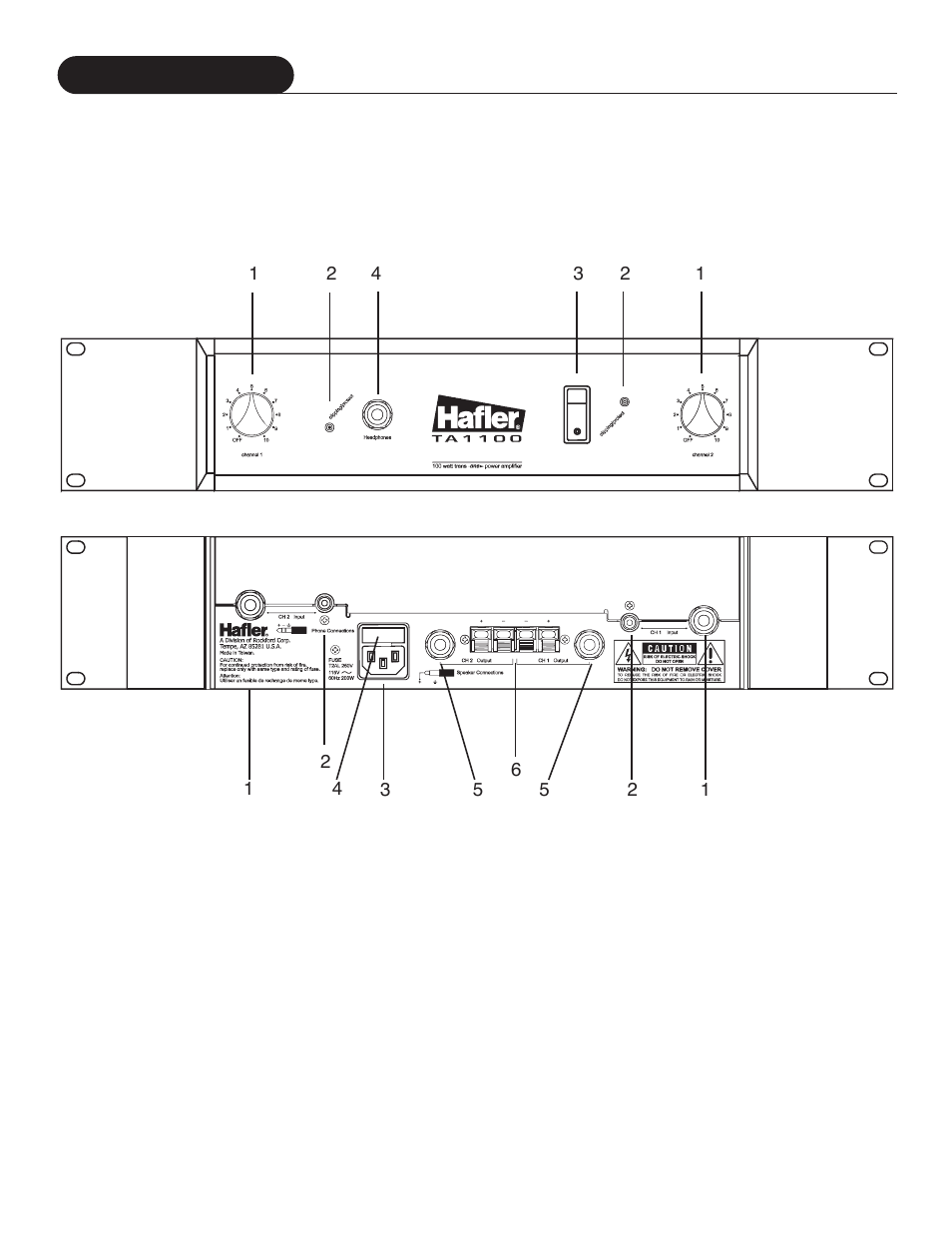Design features | Hafler 1600 User Manual | Page 7 / 12