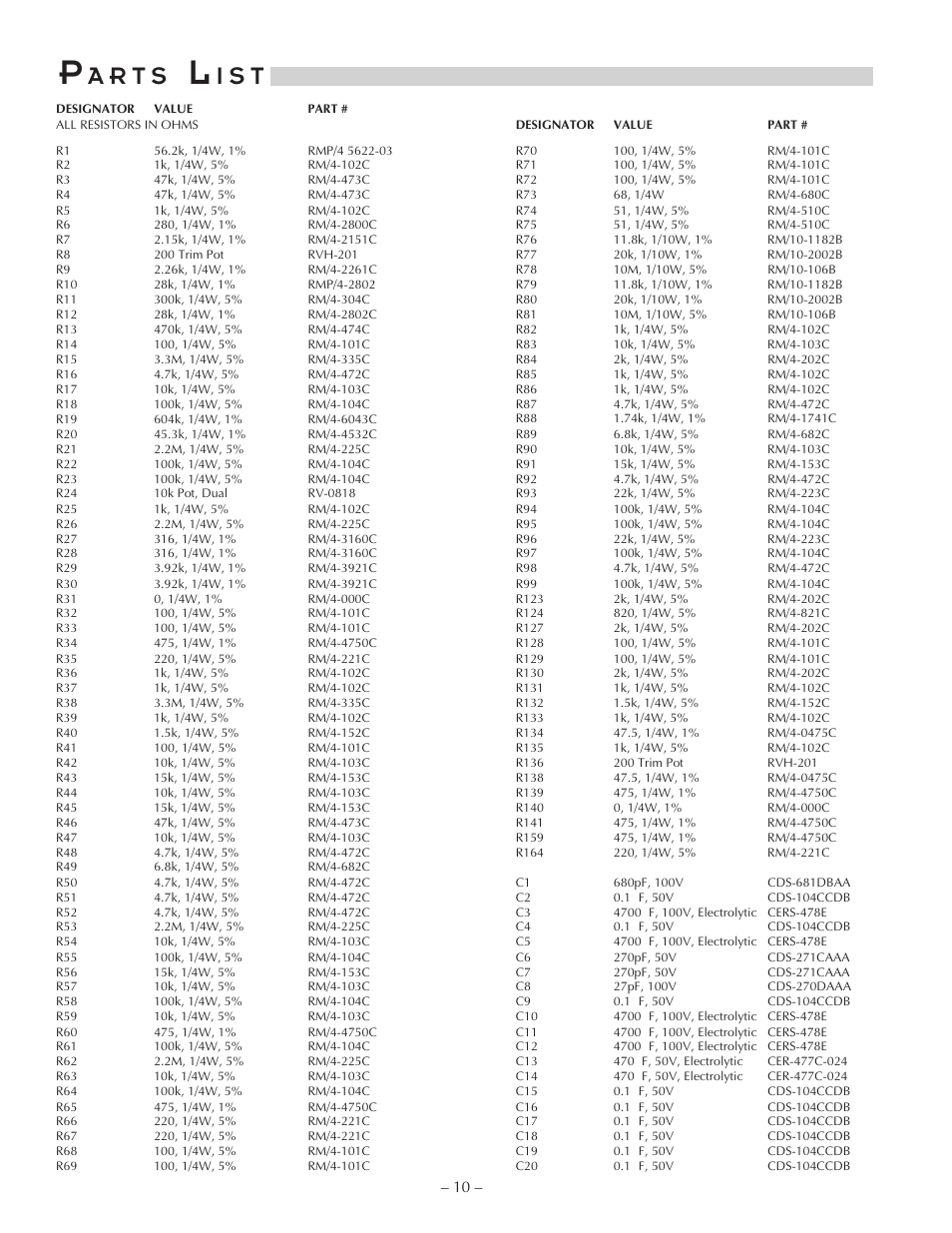 A r t s, I s t | Hafler P7000 User Manual | Page 13 / 24