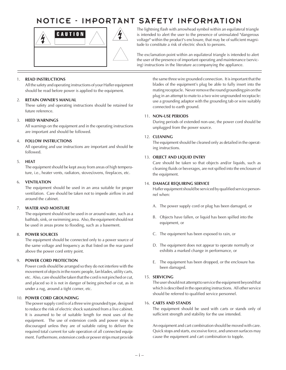 Hafler P7000 User Manual | Page 2 / 24