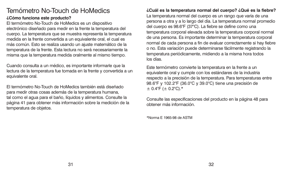 Temómetro no-touch de homedics | HoMedics TI-150 User Manual | Page 16 / 24
