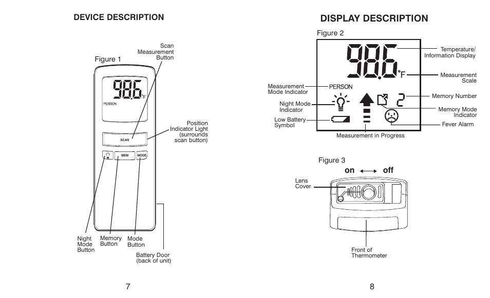 Display description | HoMedics TI-150 User Manual | Page 5 / 24