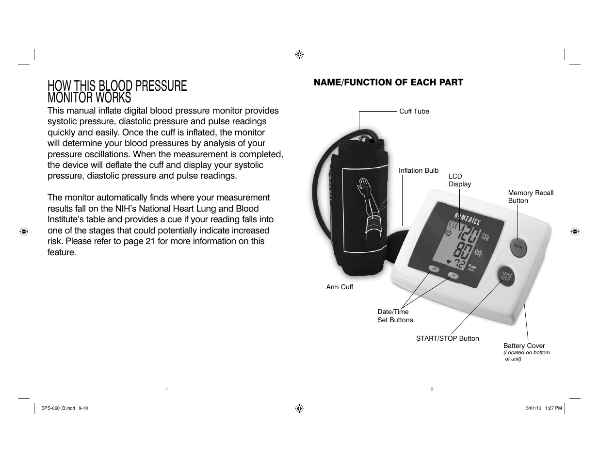 How this blood pressure monitor works | HoMedics Manual Inflate Blood Pressure Monitor SPS-060 User Manual | Page 5 / 30