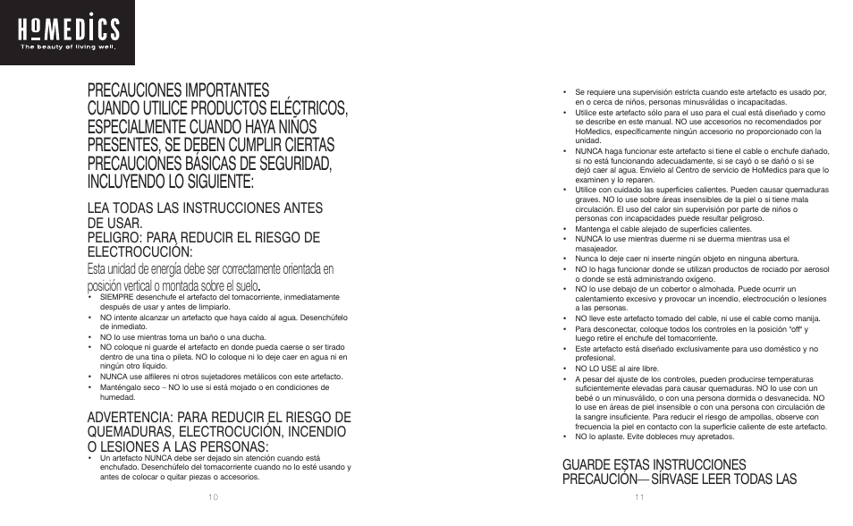 HoMedics 5 Motor Back Massager BKP-100 User Manual | Page 6 / 8