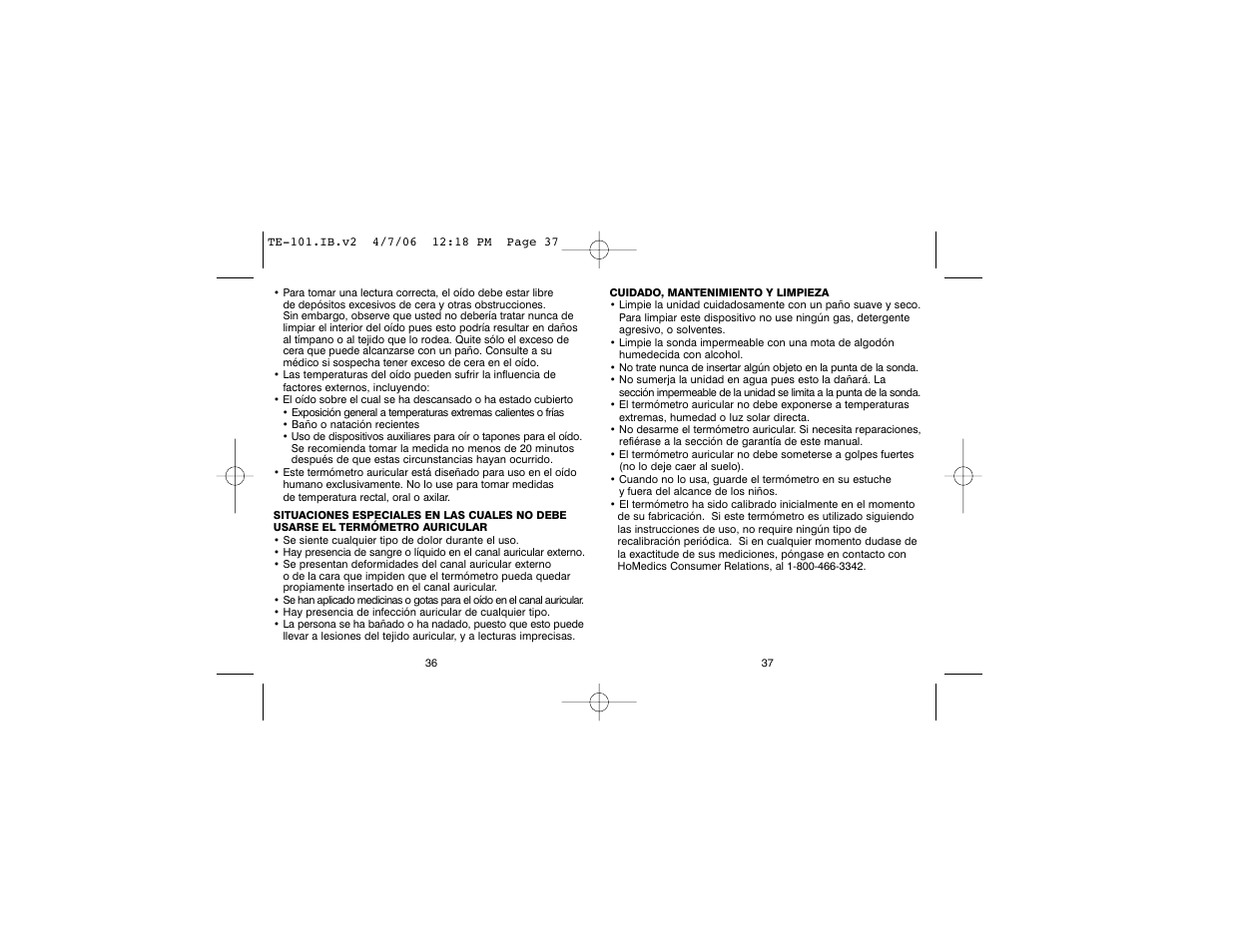 HoMedics TE-101 User Manual | Page 19 / 20