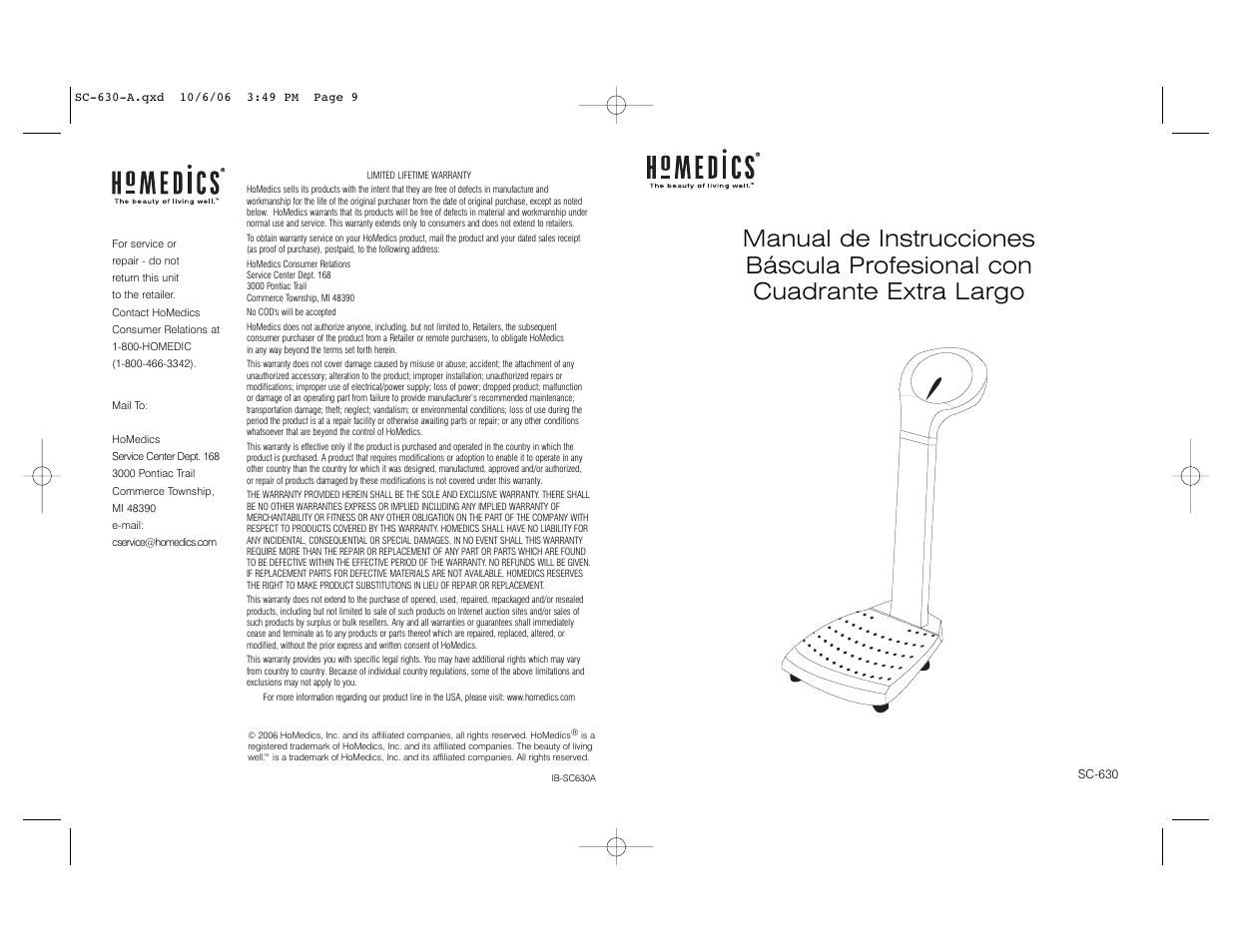 HoMedics SC-630 User Manual | Page 5 / 8