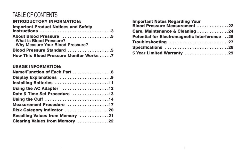 HoMedics IB-BPA060A User Manual | Page 2 / 30