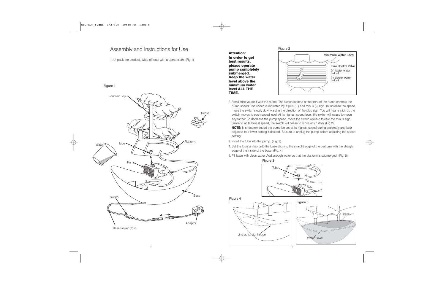 Assembly and instructions for use | HoMedics WFL-GDN User Manual | Page 3 / 4