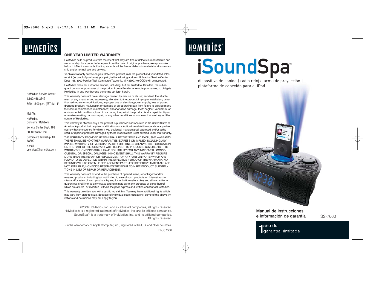 Sound, Sound spa | HoMedics SoundSpa SS-7000 User Manual | Page 10 / 18
