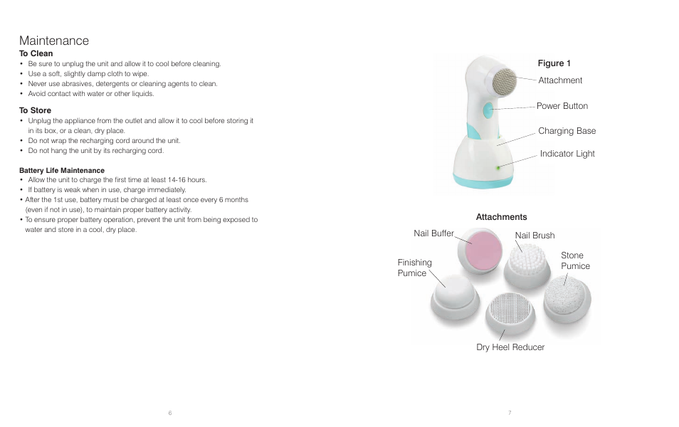 Maintenance | HoMedics PED-200 User Manual | Page 4 / 8