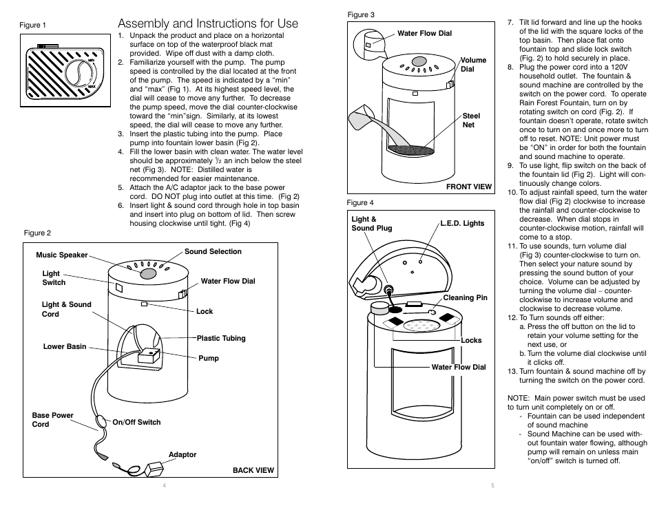 Assembly and instructions for use | HoMedics WRF-REL User Manual | Page 3 / 4