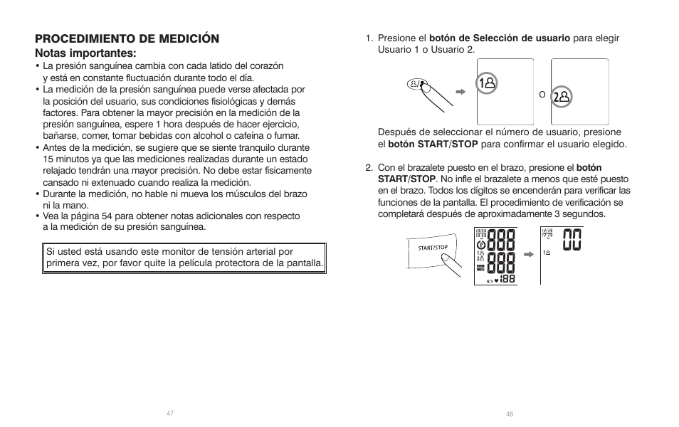 Procedimiento de medición notas importantes | HoMedics BPA-110 User Manual | Page 25 / 30