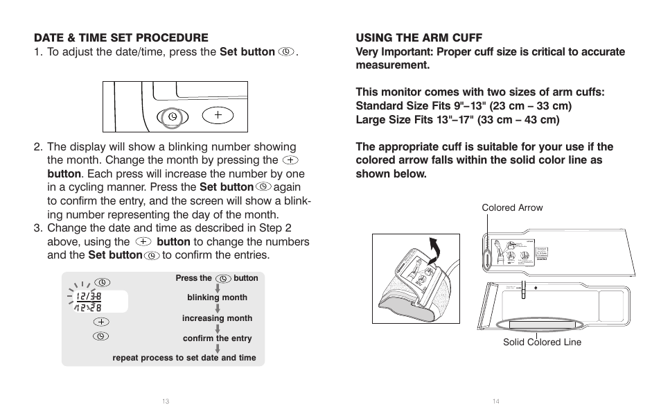 Solid colored line colored arrow | HoMedics BPA-110 User Manual | Page 8 / 30