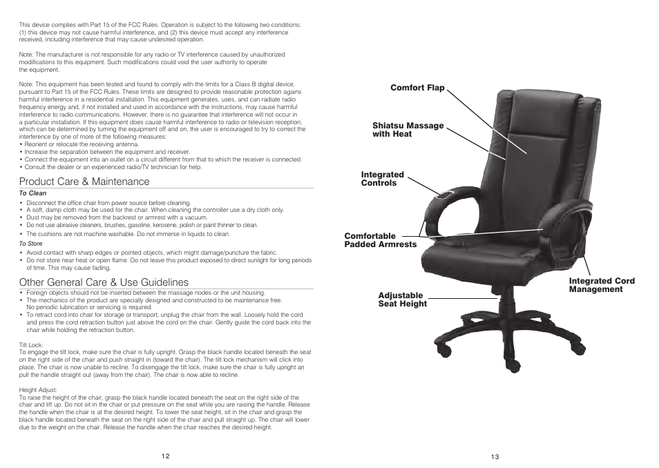 Product care & maintenance, Other general care & use guidelines | HoMedics OCTS-200 User Manual | Page 7 / 17