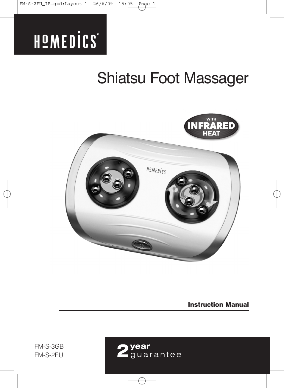 HoMedics SHIATSU FOOT MASSAGER FM-S-2EU User Manual | 32 pages